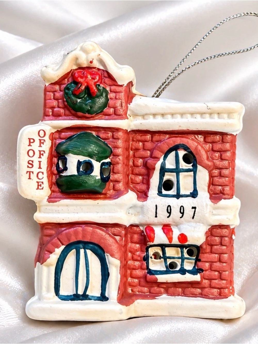 Badcock Collectible Christmas Village Post Office 1997 Bell Ornament VTG NWT